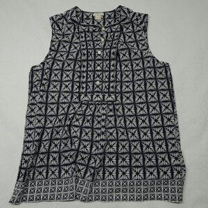 J. Crew Size 4 Printed Tuxedo Sleeveless Cami Top Item B9482